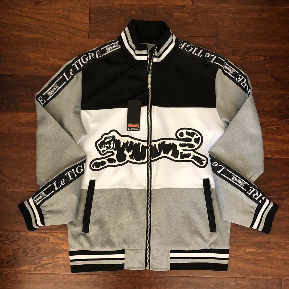 New Le Tigre Taped Track Jacket Grey Black